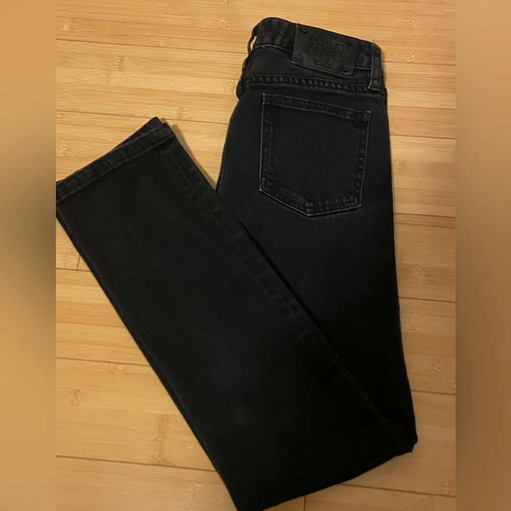 Tory Burch Black Straight Leg Jeans Size 25 - Picture 9 of 10